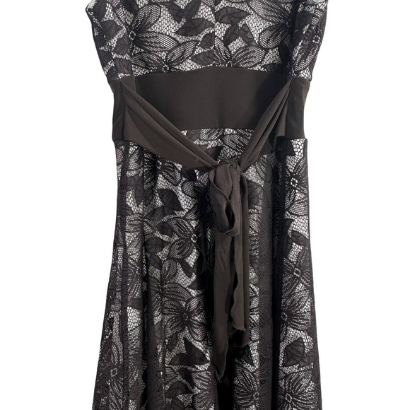 Y2K Whimsygoth Brown / cream‎ Lace overlay Dress w/tule ruffle bottom fairycore - Picture 12 of 15